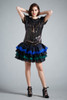 vintage 80s sequined trophy dress party cocktail drop waist ruffled tiered layer SMALL S