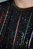 vintage 80s sequined trophy dress party cocktail drop waist ruffled tiered layer SMALL S
