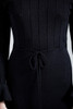 vintage 70s maxi sweater dress black flounced bell long sleeves eyelet MEDIUM M