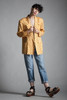 vintage 90s silk blazer jacket polka dot yellow jacquard satin oversize MEDIUM M