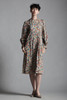 vintage 70s cotton floral calico dress long puff sleeves pintuck pleated SMALL S