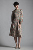 vintage 70s cotton floral calico dress long puff sleeves pintuck pleated SMALL S
