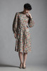 vintage 70s cotton floral calico dress long puff sleeves pintuck pleated SMALL S