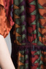 vintage 80s kimono silk dress earth tone geometric print midi slinky soft LARGE L