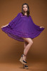 vintage 70s purple gauze cotton mini dress boho bohemian tunic top flare angle sleeves ONE SIZE S M L