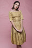 metallic prom dress glamorous gold fit and flare simple elegant evening vintage 50s XS EXTRA SMALL