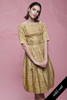 metallic prom dress glamorous gold fit and flare simple elegant evening vintage 50s XS EXTRA SMALL