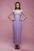 ethereal maxi dress purple periwinkle sheer pleats empire waist vintage 70s 