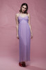 ethereal maxi dress purple periwinkle sheer pleats empire waist vintage 70s 