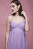 ethereal maxi dress purple periwinkle sheer pleats empire waist vintage 70s 