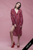 gauze cotton shirt dress oxblood red metallic stripes long sleeves vintage 70s EXTRA LARGE plus size XL 1X