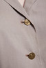 50s shirtwaist dress khaki brown cotton pleated skirt short sleeves boxer dog buttons vintage 50s MEDIUM LARGE M L