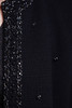black evening beaded cardigan sweater wool jacket open front knit vintage 60s LARGE L