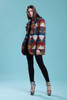  blanket jacket blazer top coat Aztec red blue beige vintage 90s LARGE - EXTRA LARGE L XL