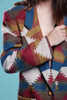  blanket jacket blazer top coat Aztec red blue beige vintage 90s LARGE - EXTRA LARGE L XL