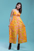 cotton jumpsuit keyhole tie front sleeveless empire waist vintage 70s SMALL MEDIUM S M