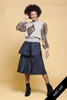 knit top sweater top animal print long sleeves crew neck brown vintage 80s  ONE SIZE S M L