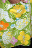 smock apron top cotton tie open back DOLE pineapple print green yellow vintage 70s ONE SIZE S M L