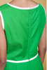 unworn vintage green pleated dress sleeveless square neck white trims Pat Premo 60s MEDIUM M