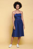 open back dress slinky glossy knit blue pink lace summer vintage 70s EXTRA SMALL - SMALL XS S