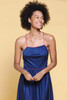open back dress slinky glossy knit blue pink lace summer vintage 70s EXTRA SMALL - SMALL XS S