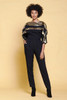 jumpsuit pantsuit black gold metallic pleated tapered legs half sleeves vintage 80s SMALL S