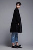 black velvet swing coat duster jacket lightweight all weather open front vintage 80s ONE SIZE S M L
