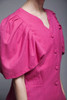 tulip blouse top pleated sleeves hot pink dramatic vintage 80s LARGE - EXTRA LARGE L XL