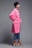 quilted puff coat dress neon pink lace trims pointy collar vintage 80s plus size XL 1X