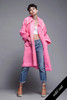 quilted puff coat dress neon pink lace trims pointy collar vintage 80s plus size XL 1X