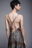 palazzo jumpsuit leopard crisscross open back lingerie lounge vintage 70s MEDIUM M