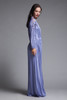 plus size maxi dress cutout soutache leaf eyelet slinky soft draped purple knit vintage 70s XL 1X 