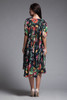 plus size boho gauze cotton muumuu flowy tent dress black floral vintage 70s ONE SIZE 2X 3X