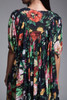 plus size boho gauze cotton muumuu flowy tent dress black floral vintage 70s ONE SIZE 2X 3X