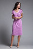 t shirt dress casual comfort v neck purple white stripes vintage 80s SMALL MEDIUM S M