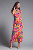 Hawaiian maxi dress pink paisley print sleeveless vintage 70s SMALL XS S