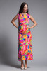 Hawaiian maxi dress pink paisley print sleeveless vintage 70s SMALL XS S