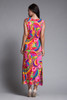 Hawaiian maxi dress pink paisley print sleeveless vintage 70s SMALL XS S