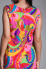 Hawaiian maxi dress pink paisley print sleeveless vintage 70s SMALL XS S