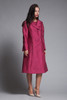 matching coat shift dress set ruby pink double breasted vintage 60s LARGE L