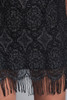 fringed mini dress black lace metallic lurex vintage 90s flapper SMALL S