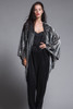 plus size vintage 70s jumpsuit cocoon duster jacket coat set black silver metallic disco 1X 2X 