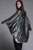 plus size vintage 70s jumpsuit cocoon duster jacket coat set black silver metallic disco 1X 2X 