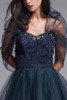 vintage 40s 50s evening gown tulle prom cupcake dress strapless sweetheart princess navy blue green rhinestones matching shawl wrap SMALL S