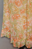 floral maxi dress short doll sleeves empire waist yellow orange vintage 70s SMALL S