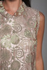 evening shift dress jacquard matallic pale pink sage green sleeveless vintage 60s MEDIUM M
