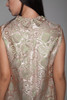 evening shift dress jacquard matallic pale pink sage green sleeveless vintage 60s MEDIUM M