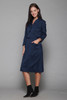 pencil dress bolero set navy blue belted drop shoulder vintage 60s MEDIUM M