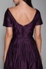 50s cocktail dress eggplant purple satin new look fit and flare pleated vintage XS extra small 