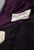 50s cocktail dress eggplant purple satin new look fit and flare pleated vintage XS extra small 